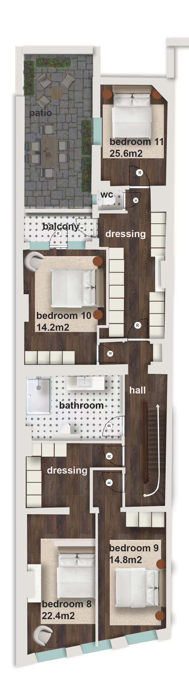 05. Coliving room – Garden Side Right miniatuur 11
