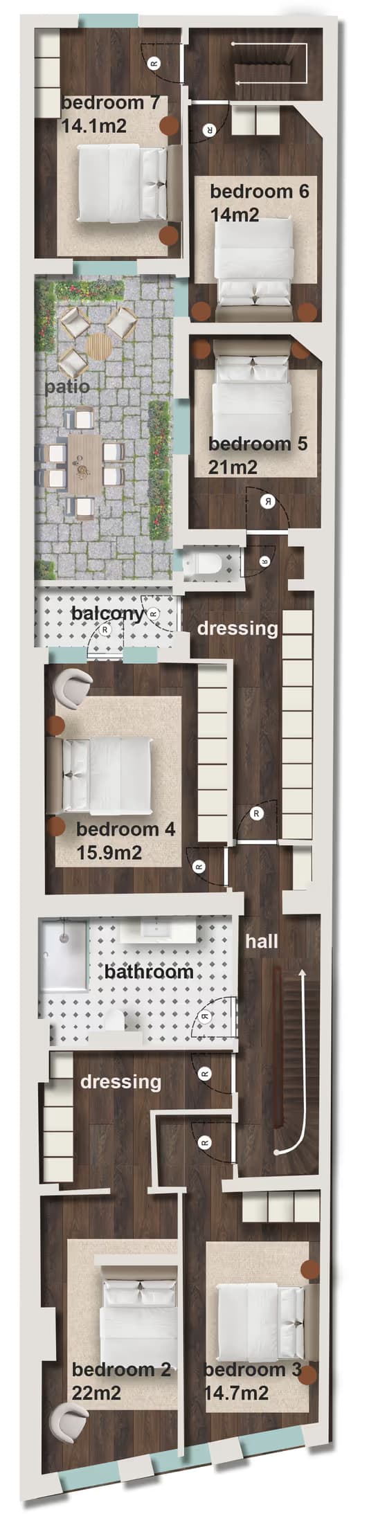 09. Coliving room – Street Side Right miniatuur 10