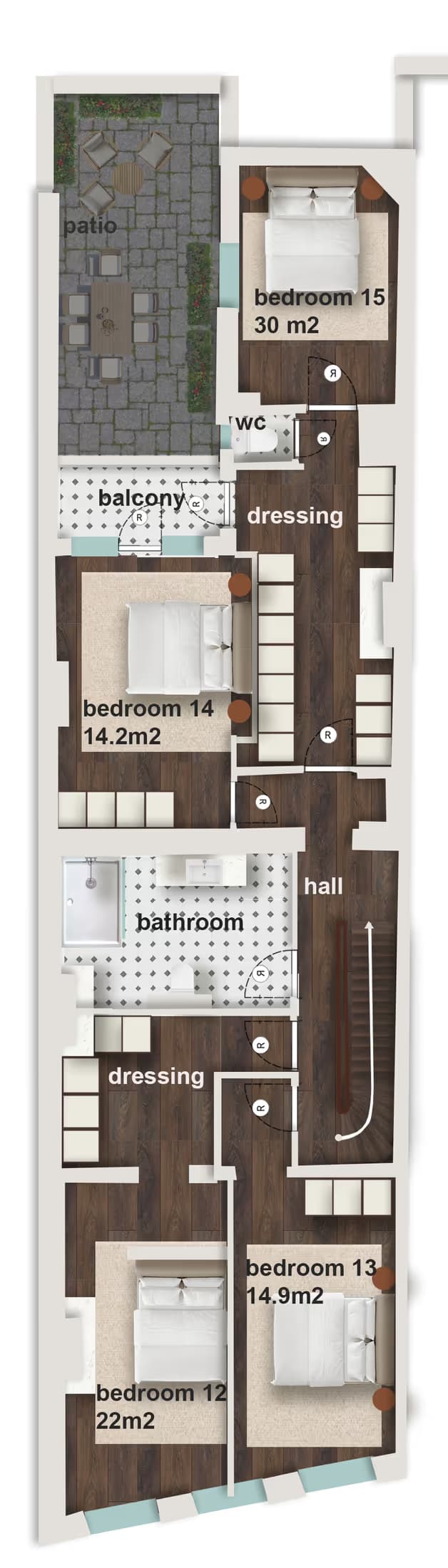 07. Coliving room – Garden Side Left miniatuur 12